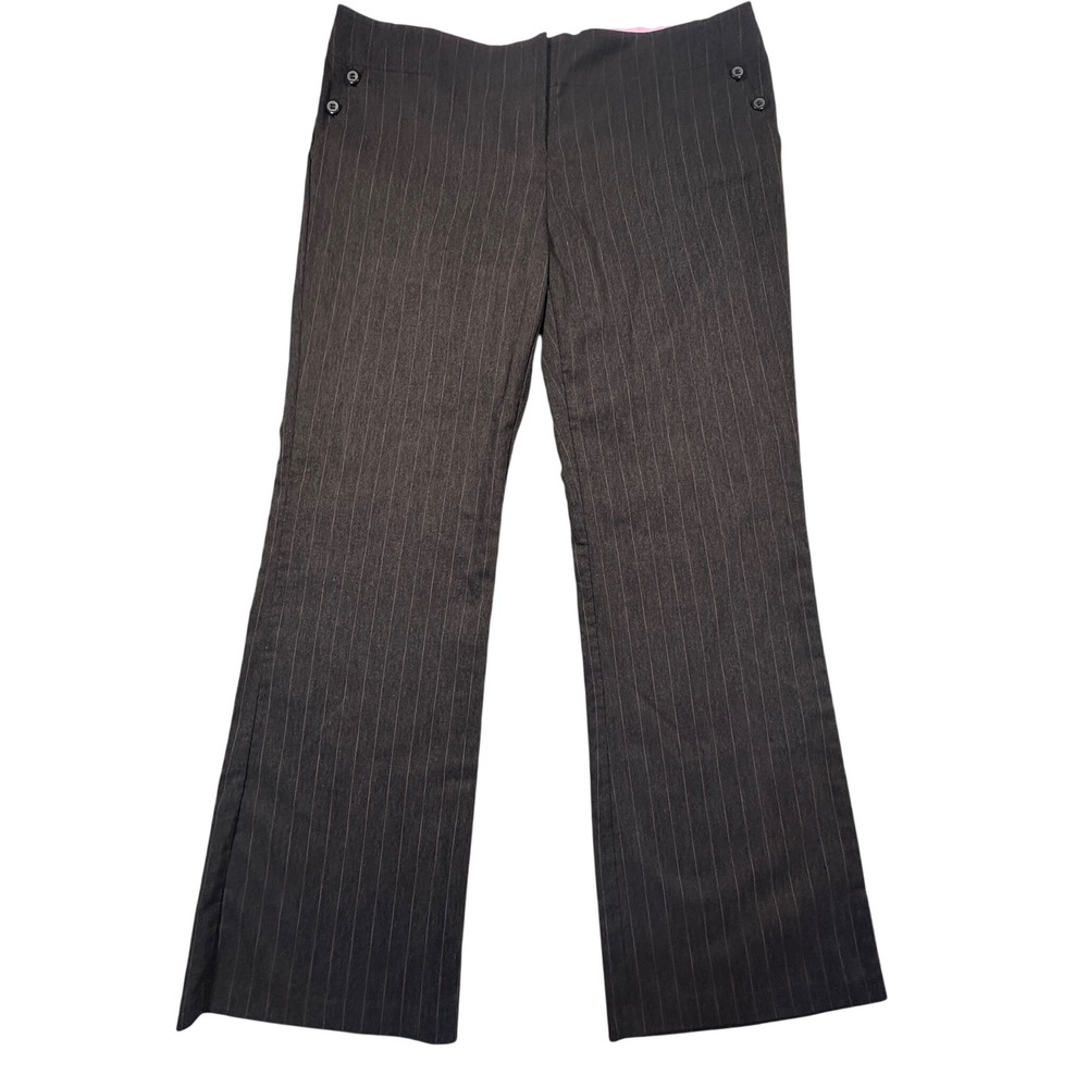 Vintage Y2K Exact Change Womens Pinstripe Flare Dress Pants Size 13 Gray Career‎